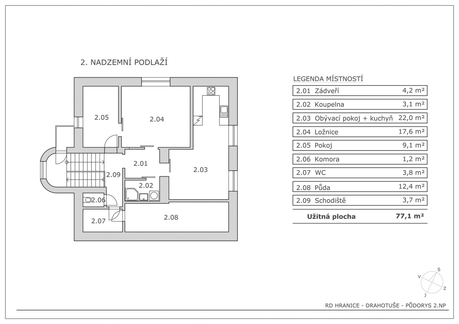 Bytu 3+kk, 77,1 m²